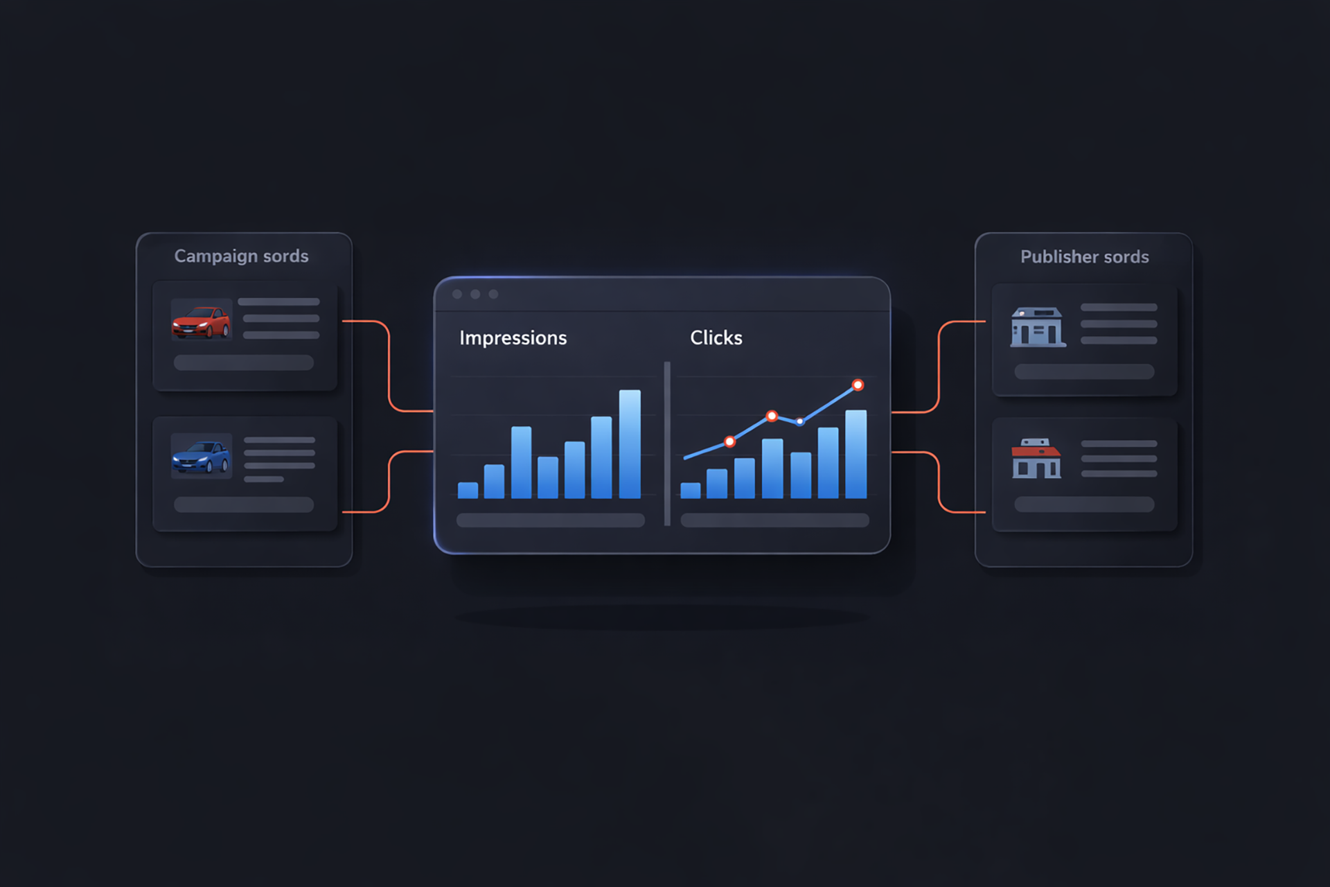Automotive ad platform dark mode dashboard